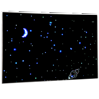 Панно «Звездное небо с планетами» 1400x1000 | Приборы со светодиодами и оптическим волокном